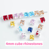 #4mm Cube Rhinstones Charms For DIY Jewelry Accessories